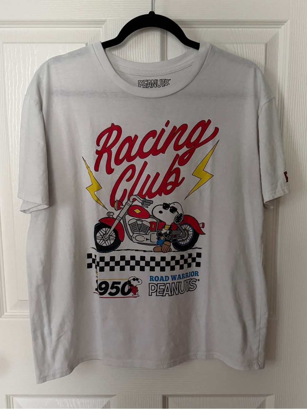 Peanuts Racing Club Tee - White with Red & Yellow